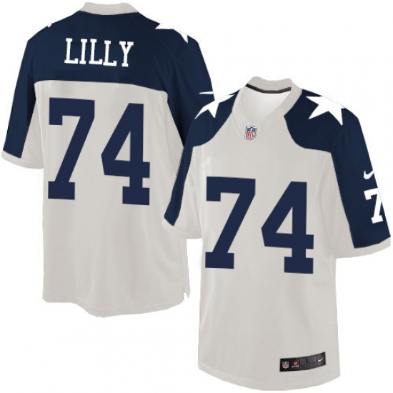 Men's Nike Dallas Cowboys 74 Bob Lilly Limited White Throwback Alternate NFL Jersey