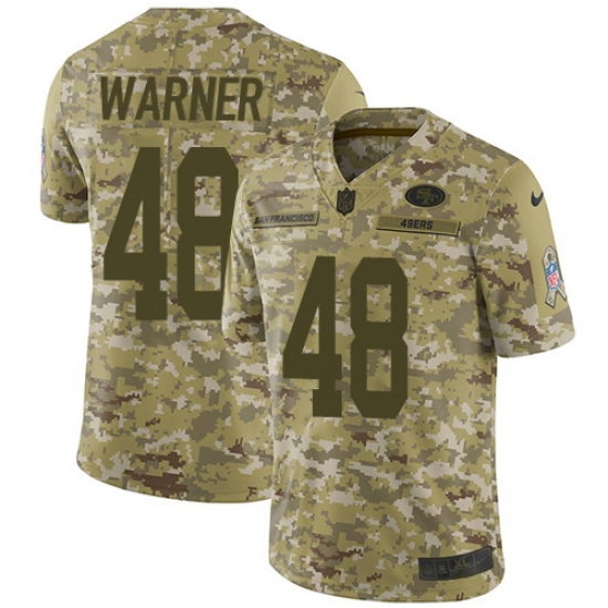 Men's Nike San Francisco 49ers 48 Fred Warner Limited Camo 2018 Salute to Service NFL Jersey