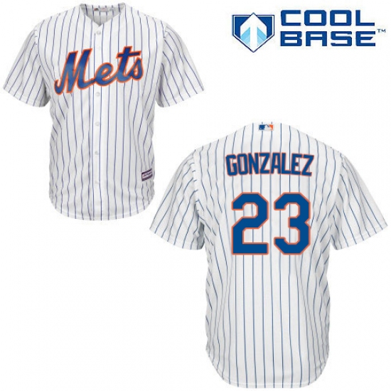Youth Majestic New York Mets 23 Adrian Gonzalez Authentic White Home Cool Base MLB Jersey
