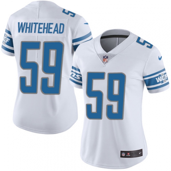 Women's Nike Detroit Lions 59 Tahir Whitehead Elite White NFL Jersey