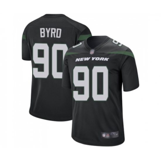 Men's New York Jets 90 Dennis Byrd Game Black Alternate Football Jersey