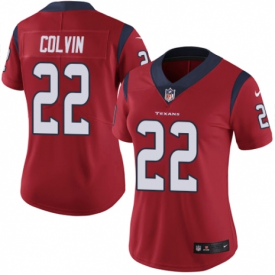 Women's Nike Houston Texans 22 Aaron Colvin Red Alternate Vapor Untouchable Elite Player NFL Jersey
