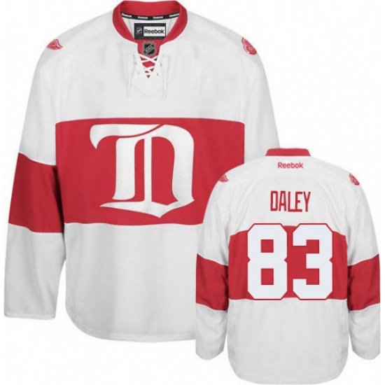 Youth Reebok Detroit Red Wings 83 Trevor Daley Premier White Third NHL Jersey