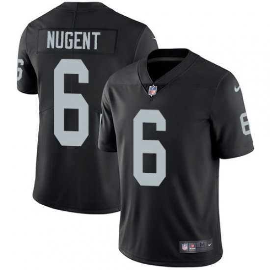 Men's Nike Oakland Raiders 6 Mike Nugent Black Team Color Vapor Untouchable Limited Player NFL Jersey