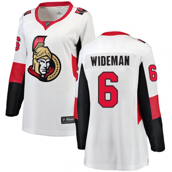 Women's Ottawa Senators 6 Chris Wideman Fanatics Branded White Away Breakaway NHL Jersey