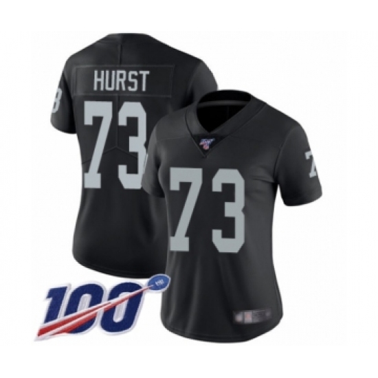 Women's Oakland Raiders 73 Maurice Hurst Black Team Color Vapor Untouchable Limited Player 100th Season Football Jersey