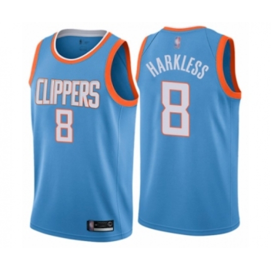 Youth Los Angeles Clippers 8 Moe Harkless Swingman Blue Basketball Jersey - City Edition