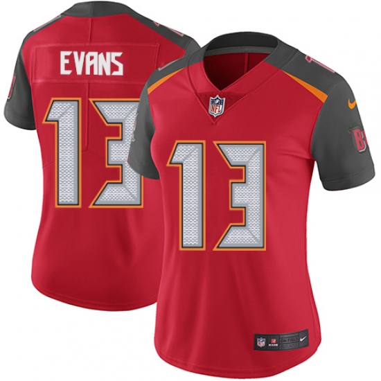 Women's Nike Tampa Bay Buccaneers 13 Mike Evans Red Team Color Vapor Untouchable Limited Player NFL Jersey