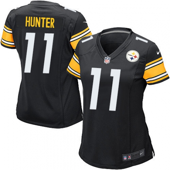 Women's Nike Pittsburgh Steelers 11 Justin Hunter Game Black Team Color NFL Jersey