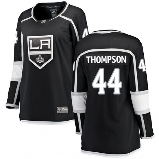 Women's Los Angeles Kings 44 Nate Thompson Authentic Black Home Fanatics Branded Breakaway NHL Jersey