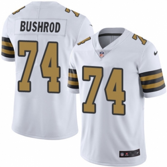 Men's Nike New Orleans Saints 74 Jermon Bushrod Limited White Rush Vapor Untouchable NFL Jersey