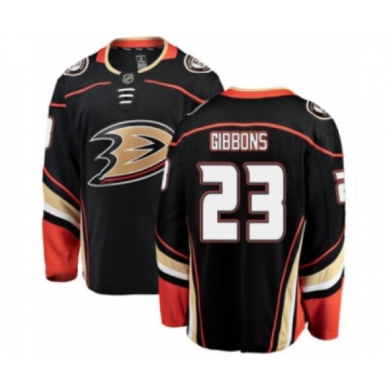 Youth Anaheim Ducks 23 Brian Gibbons Authentic Black Home Fanatics Branded Breakaway NHL Jersey