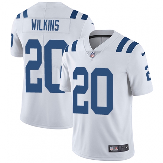 Men's Nike Indianapolis Colts 20 Jordan Wilkins White Vapor Untouchable Limited Player NFL Jersey
