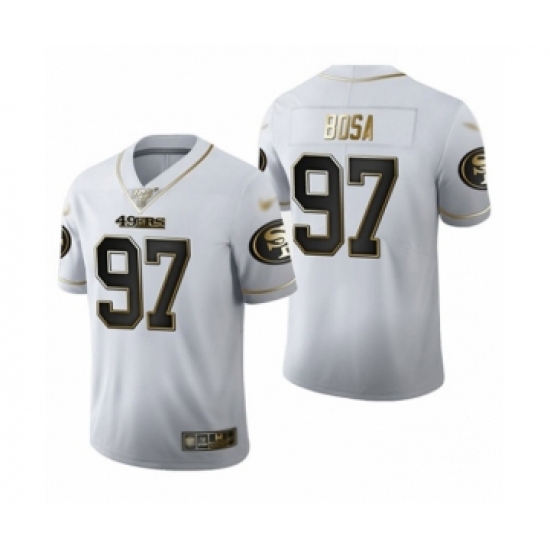 Men's San Francisco 49ers 97 Nick Bosa Limited White Golden Edition Football Jersey