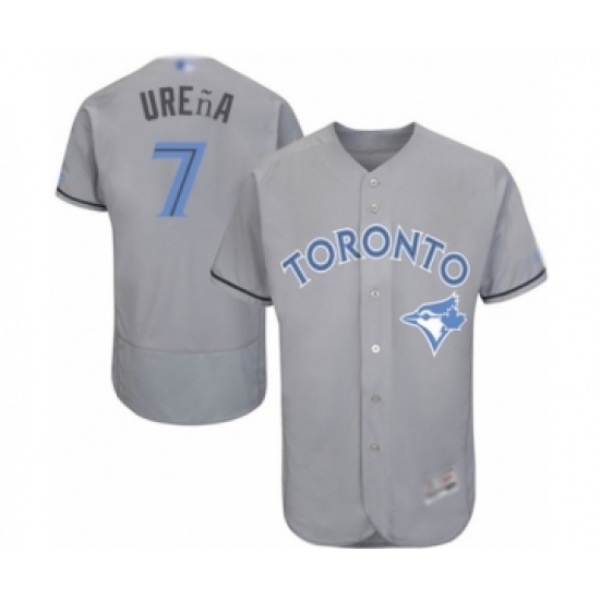 Men's Toronto Blue Jays 7 Richard Urena Authentic Gray 2016 Father's Day Fashion Flex Base Baseball Player Jersey
