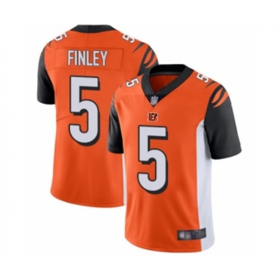Men's Cincinnati Bengals 5 Ryan Finley Orange Alternate Vapor Untouchable Limited Player Football Jersey