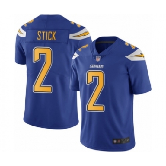 Youth Los Angeles Chargers 2 Easton Stick Limited Electric Blue Rush Vapor Untouchable Football Jersey
