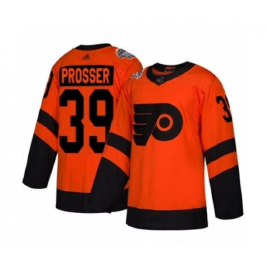 Men's Philadelphia Flyers 39 Nate Prosser Authentic Orange 2019 Stadium Series Hockey Jersey