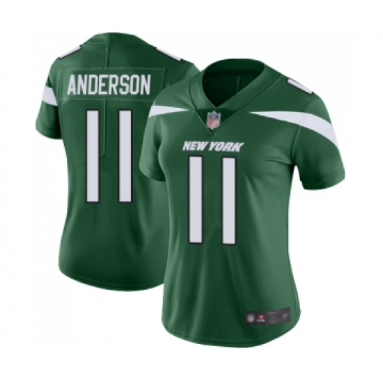Women's New York Jets 11 Robby Anderson Green Team Color Vapor Untouchable Limited Player Football Jersey