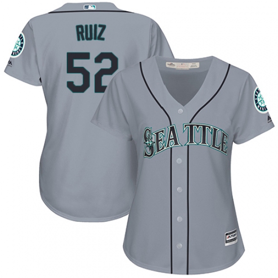 Women's Majestic Seattle Mariners 52 Carlos Ruiz Authentic Grey Road Cool Base MLB Jersey