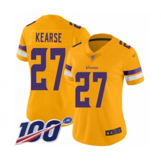 Women's Minnesota Vikings 27 Jayron Kearse Limited Gold Inverted Legend 100th Season Football Jersey