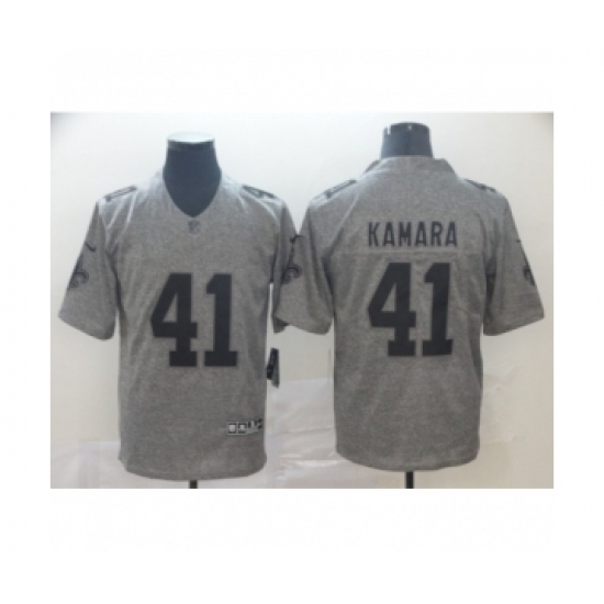 Men's New Orleans Saints 41 Alvin Kamara Limited Gray Rush Gridiron Football Jersey