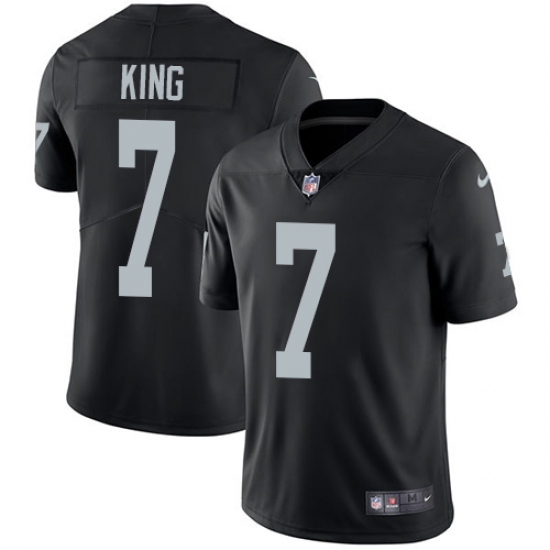 Men's Nike Oakland Raiders 7 Marquette King Black Team Color Vapor Untouchable Limited Player NFL Jersey
