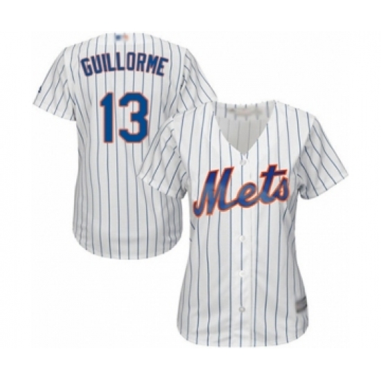 Women's New York Mets 13 Luis Guillorme Authentic White Home Cool Base Baseball Player Jersey
