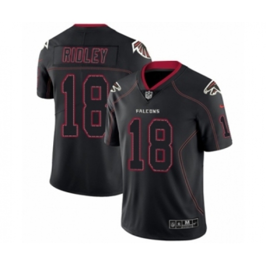 Men's Nike Atlanta Falcons 18 Calvin Ridley Limited Lights Out Black Rush NFL Jersey