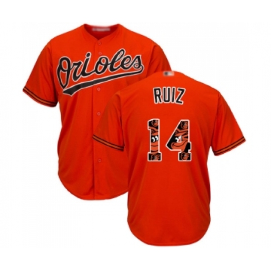 Men's Baltimore Orioles 14 Rio Ruiz Authentic Orange Team Logo Fashion Cool Base Baseball Jersey