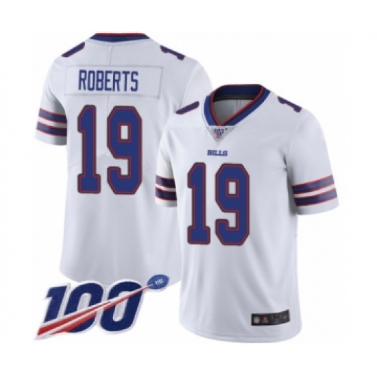 Men's Buffalo Bills 19 Andre Roberts White Vapor Untouchable Limited Player 100th Season Football Jersey