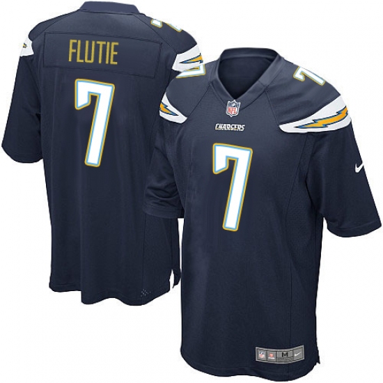 Men's Nike Los Angeles Chargers 7 Doug Flutie Game Navy Blue Team Color NFL Jersey