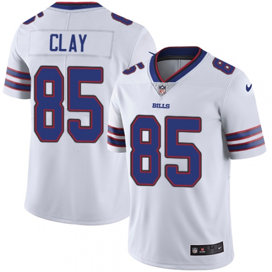 Men's Nike Buffalo Bills 85 Charles Clay White Vapor Untouchable Limited Player NFL Jersey