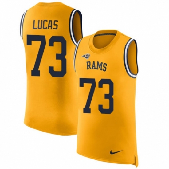 Men's Nike Los Angeles Rams 73 Cornelius Lucas Limited Gold Rush Player Name & Number Tank Top NFL Jersey