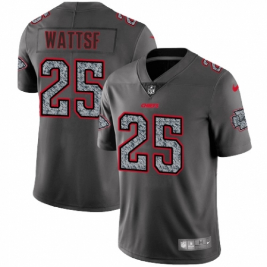 Youth Nike Kansas City Chiefs 25 Armani Watts Gray Static Vapor Untouchable Limited NFL Jersey