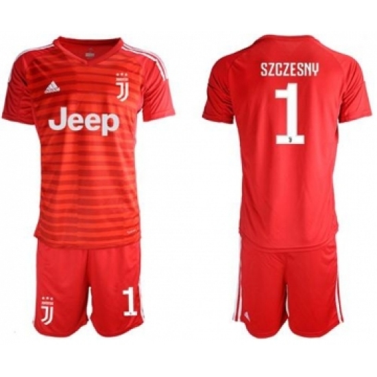 Juventus 1 Szczesny Red Goalkeeper Soccer Club Jersey