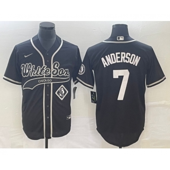 Men's Chicago White Sox 7 Tim Anderson Black Cool Base Stitched Baseball Jersey