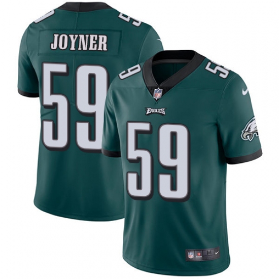 Men's Nike Philadelphia Eagles 59 Seth Joyner Midnight Green Team Color Vapor Untouchable Limited Player NFL Jersey