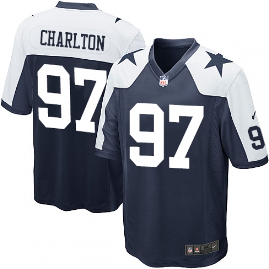 Men's Nike Dallas Cowboys 97 Taco Charlton Game Navy Blue Throwback Alternate NFL Jersey