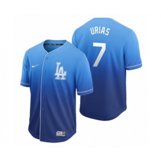 Men's Los Angeles Dodgers 7 Julio Urias Royal Fade Nike Jersey