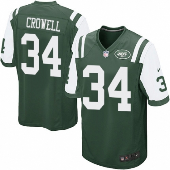 Men's Nike New York Jets 34 Isaiah Crowell Game Green Team Color NFL Jersey