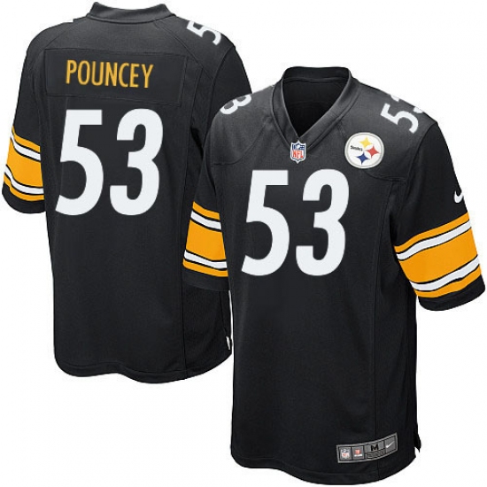 Men's Nike Pittsburgh Steelers 53 Maurkice Pouncey Game Black Team Color NFL Jersey
