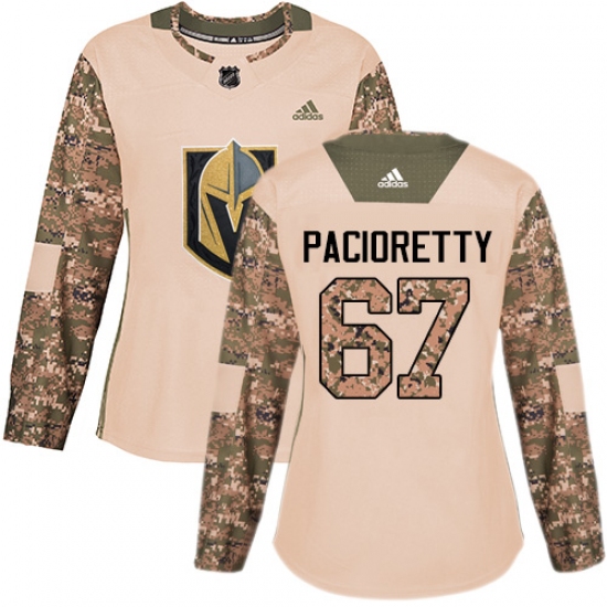 Women's Adidas Vegas Golden Knights 67 Max Pacioretty Authentic Camo Veterans Day Practice NHL Jersey