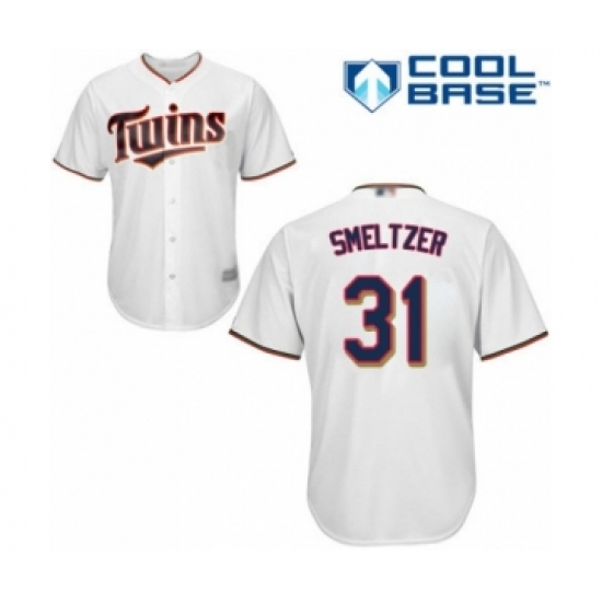 Youth Minnesota Twins 31 Devin Smeltzer Authentic White Home Cool Base Baseball Player Jersey