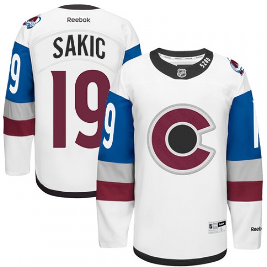 Men's Reebok Colorado Avalanche 19 Joe Sakic Premier White 2016 Stadium Series NHL Jersey