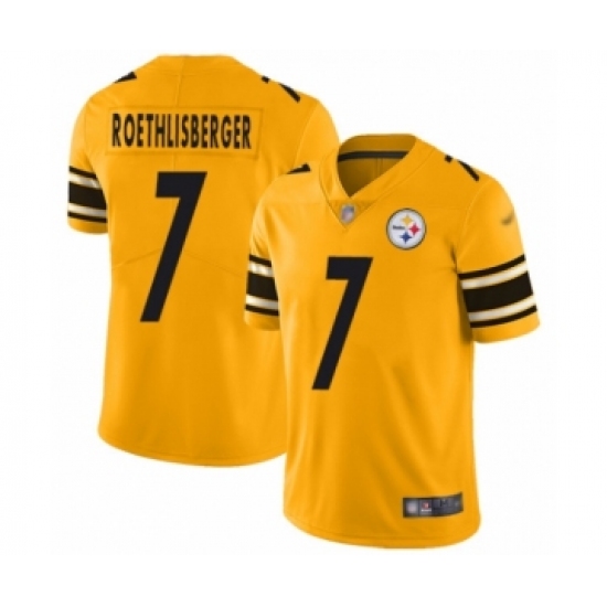 Youth Pittsburgh Steelers 7 Ben Roethlisberger Limited Gold Inverted Legend Football Jersey