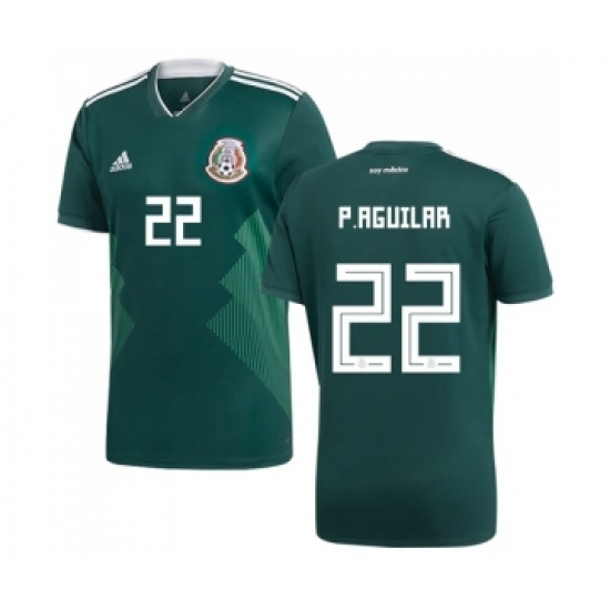 Mexico 22 P.Aguilar Green Home Soccer Country Jersey