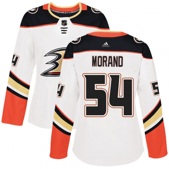 Women's Adidas Anaheim Ducks 54 Antoine Morand Authentic White Away NHL Jersey