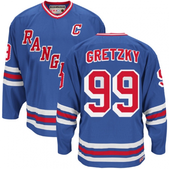 Men's CCM New York Rangers 99 Wayne Gretzky Premier Royal Blue Heroes of Hockey Alumni Throwback NHL Jersey