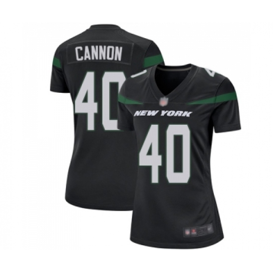 Women's New York Jets 40 Trenton Cannon Game Black Alternate Football Jersey